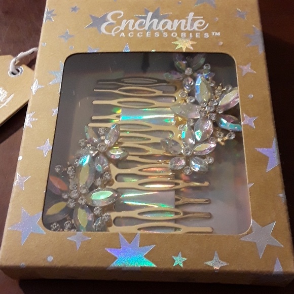 Set of 2 Enchante Iridescent Dressy Hair Clips - Picture 1 of 2